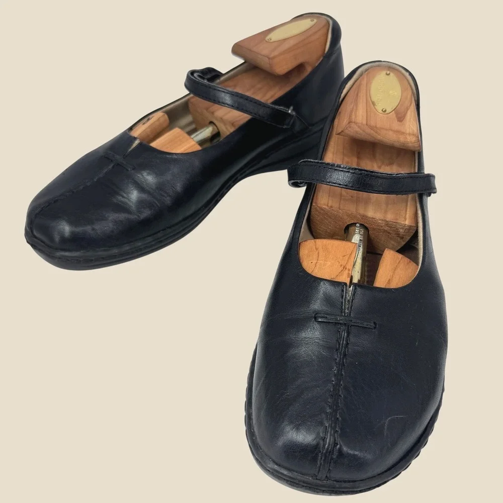 Earth Spirit Mary Jane Shoes Women 8 Black Leather Gelron Comfort Casual Flats